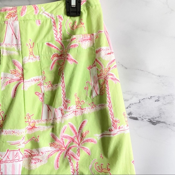 HTF Lilly Pulitzer Y2K VTG Cabana Banana Capri Pants Whimsical Monkey Size 6 - Picture 7 of 8
